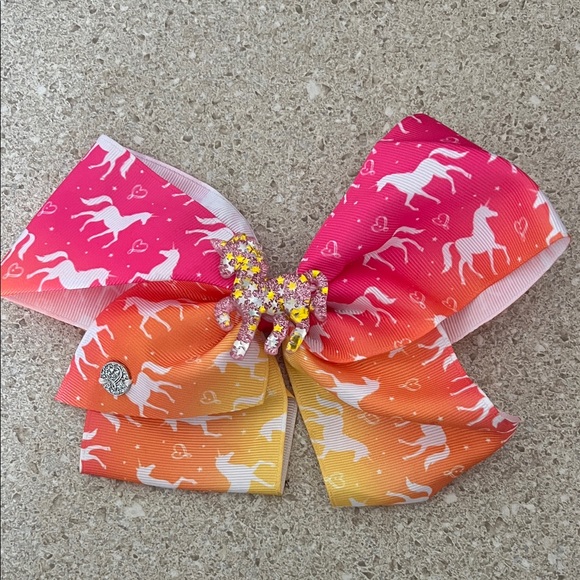JoJo Siwa Pink and Orange Unicorn Hair Bow - Picture 1 of 1